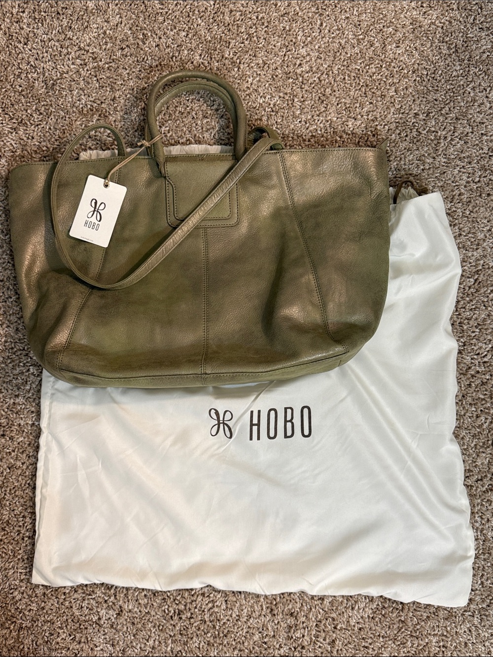 HOBO Sheila East West Burnished Sage Tote